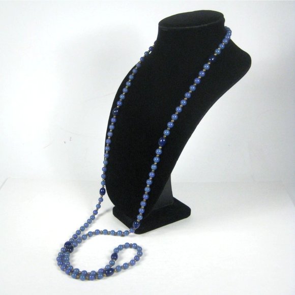 Necklace Lucite Plastic Beaded 55 in Strand Jewelry Goldtone Box Clasp Vintage - Picture 3 of 6